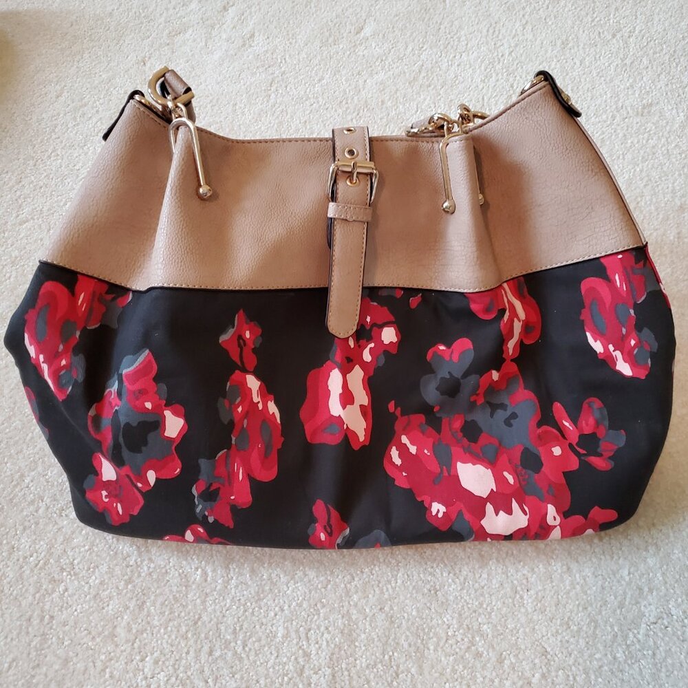 Black Rivet Black/Red Faux Leather Braided Handle Shoulder Bag Set - Picture 3 of 10